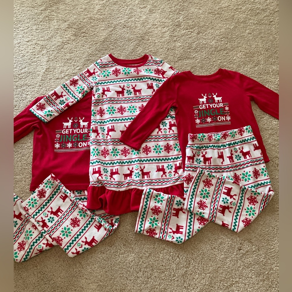 Christmas pajamas and gown 2T and 3T